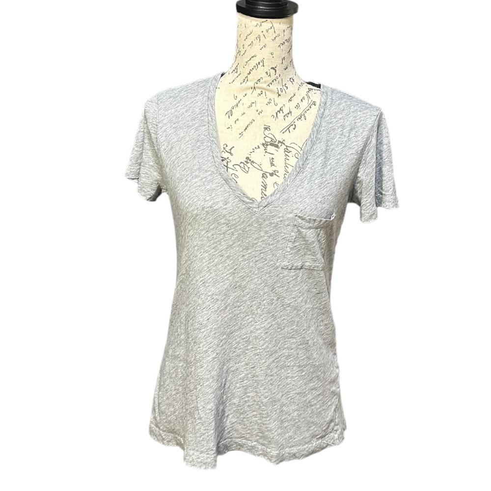 Madewell Classic V-neck Loose Fit Gray Pocket T-shirt Size XS